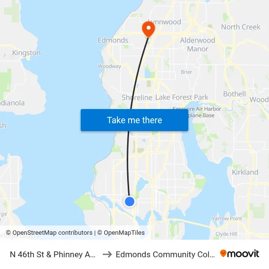 N 46th St & Phinney Ave N to Edmonds Community College map