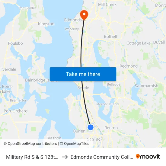 Military Rd S & S 128th St to Edmonds Community College map