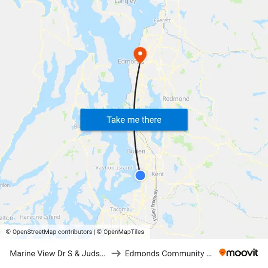 Marine View Dr S & Judson Park to Edmonds Community College map