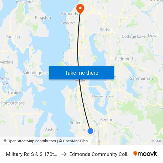 Military Rd S & S 170th St to Edmonds Community College map