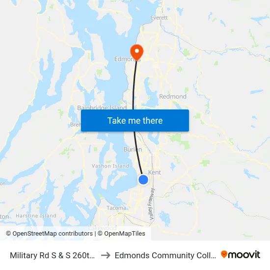 Military Rd S & S 260th St to Edmonds Community College map
