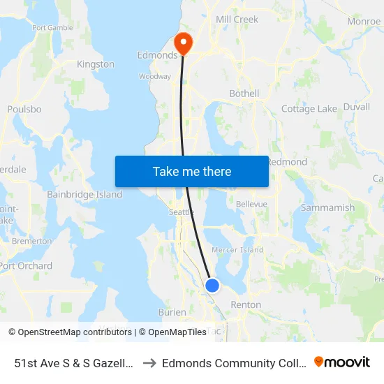 51st Ave S & S Gazelle St to Edmonds Community College map
