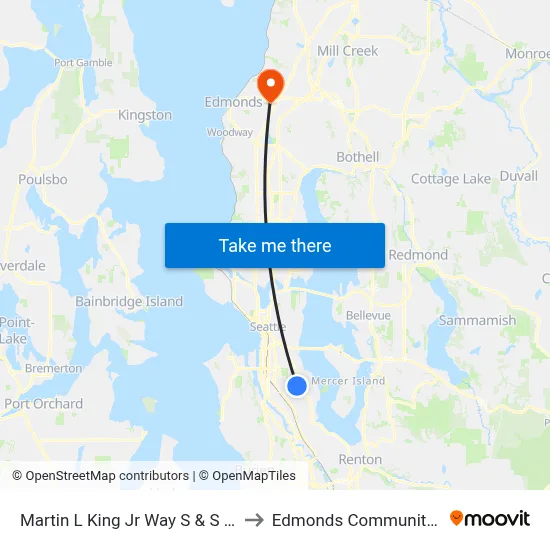 Martin L King Jr Way S & S Dawson St to Edmonds Community College map
