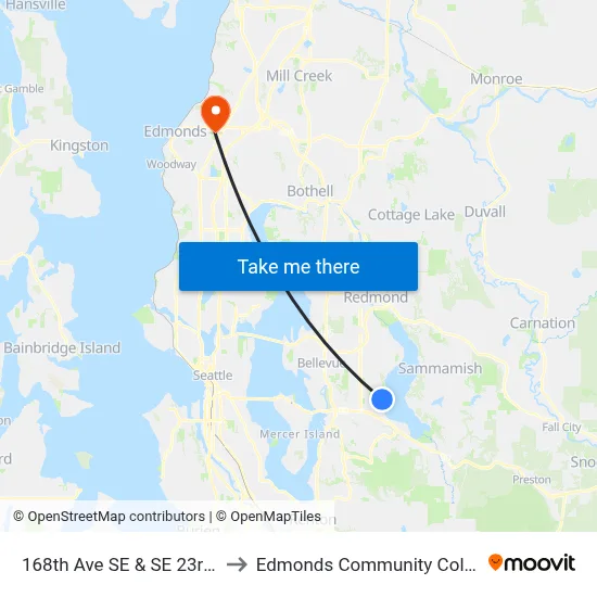 168th Ave SE & SE 23rd Pl to Edmonds Community College map