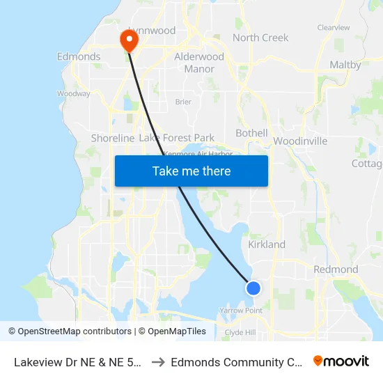 Lakeview Dr NE & NE 59th St to Edmonds Community College map
