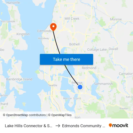 Lake Hills Connector & SE 8th St to Edmonds Community College map