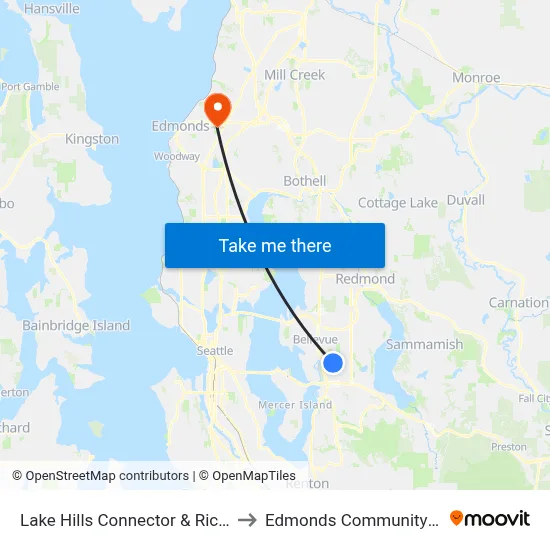 Lake Hills Connector & Richards Rd to Edmonds Community College map