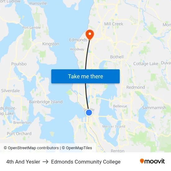 4th And Yesler to Edmonds Community College map