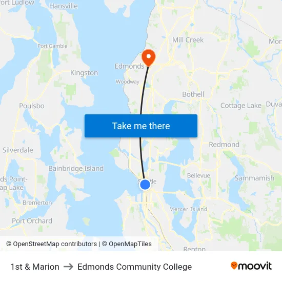 1st & Marion to Edmonds Community College map