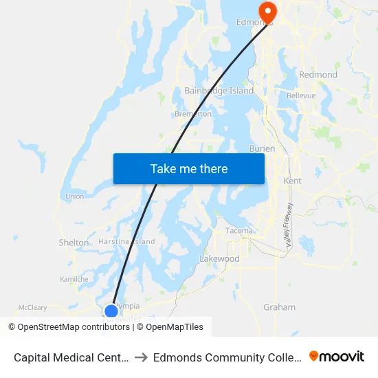 Capital Medical Center to Edmonds Community College map