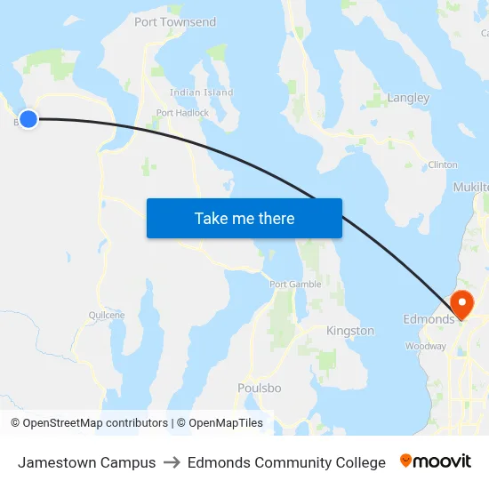 Jamestown Campus to Edmonds Community College map