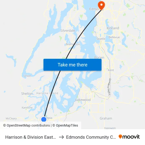 Harrison & Division Eastbound to Edmonds Community College map