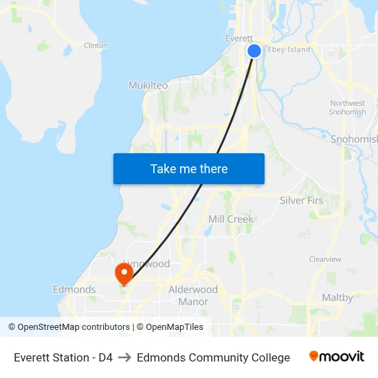 Everett Station - D4 to Edmonds Community College map