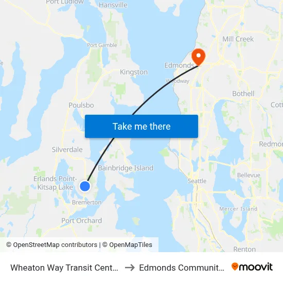 Wheaton Way Transit Center (WWTC) to Edmonds Community College map