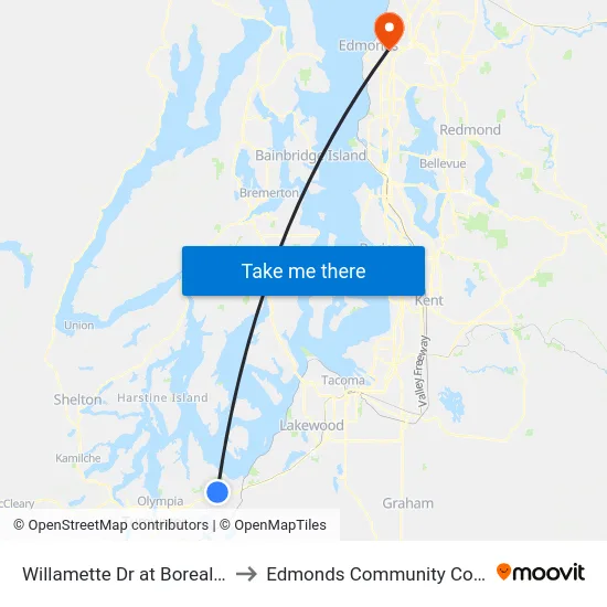 Willamette Dr at Borealis Ct to Edmonds Community College map