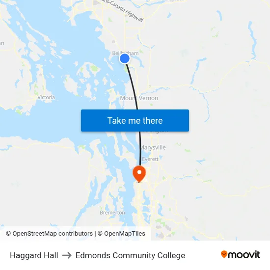 Haggard Hall to Edmonds Community College map