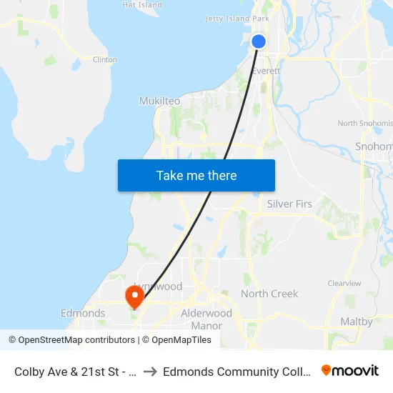 Colby Ave & 21st St - SB to Edmonds Community College map