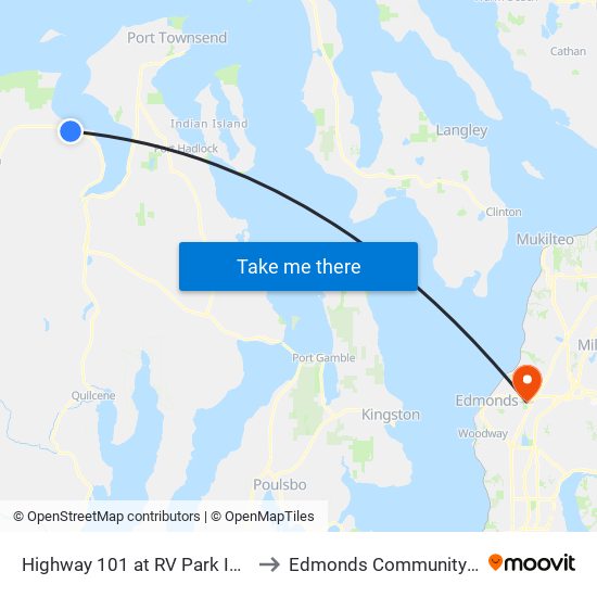 Highway 101 at RV Park In Gardiner to Edmonds Community College map