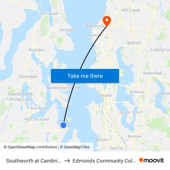 Southworth at Cambridge to Edmonds Community College map