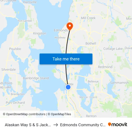 Alaskan Way S & S Jackson St to Edmonds Community College map