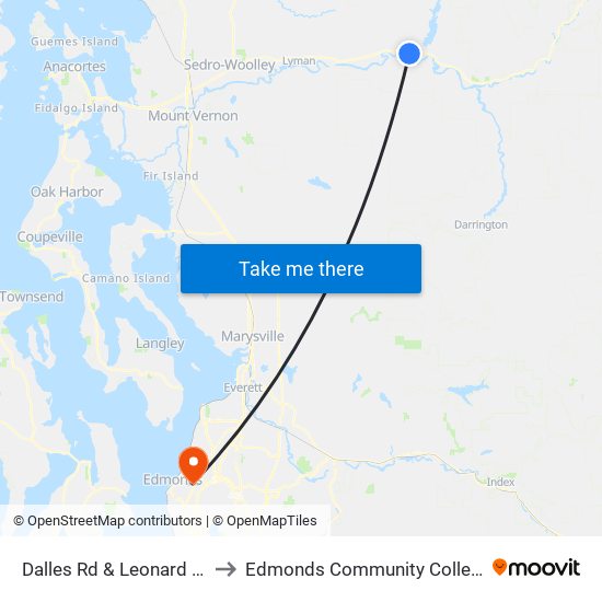 Dalles Rd & Leonard Rd to Edmonds Community College map