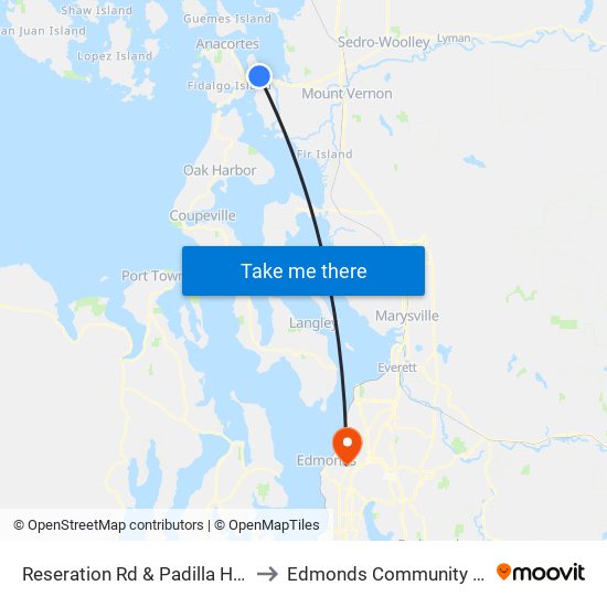 Reseration Rd & Padilla Height Rd to Edmonds Community College map