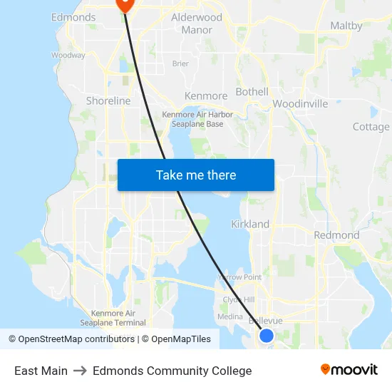 East Main to Edmonds Community College map