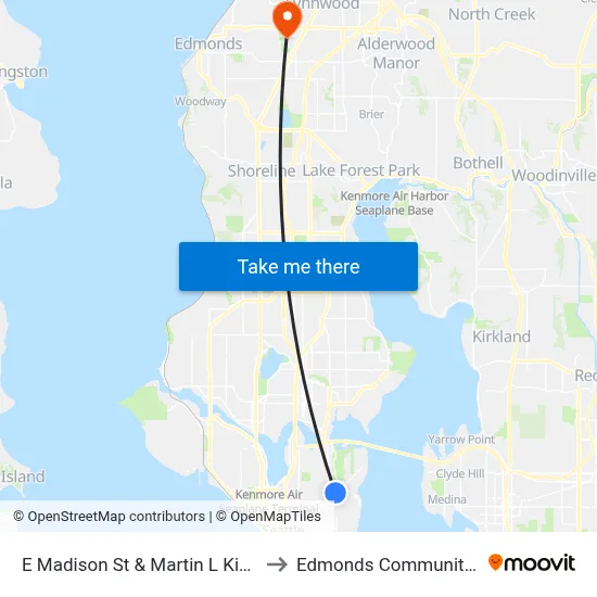 E Madison St & Martin L King Jr Way E to Edmonds Community College map