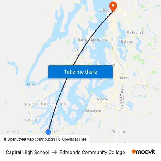 Capital High School to Edmonds Community College map