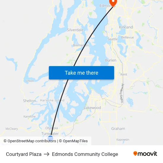 Courtyard Plaza to Edmonds Community College map