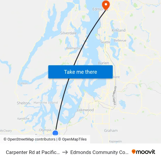 Carpenter Rd at Pacific Ave to Edmonds Community College map