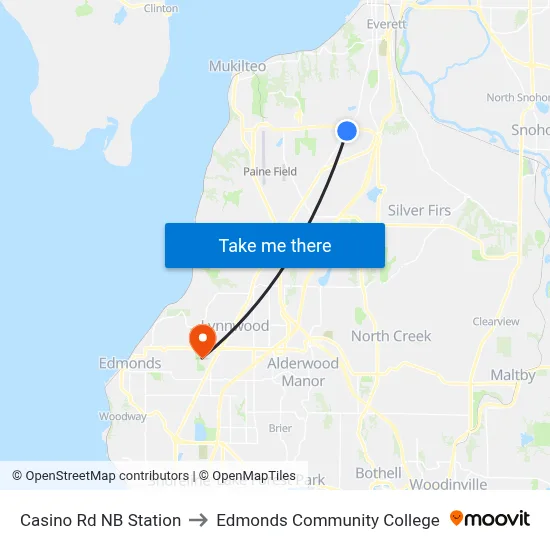 Casino Rd NB Station to Edmonds Community College map