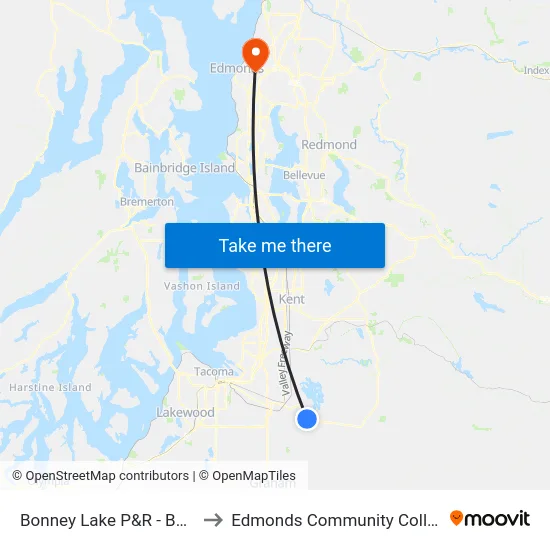 Bonney Lake P&R - Bay 5 to Edmonds Community College map