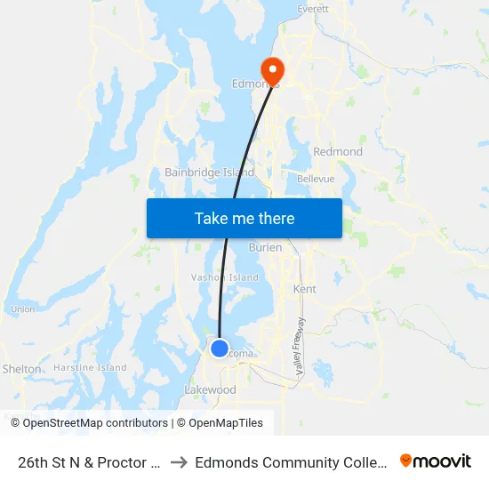 26th St N & Proctor St to Edmonds Community College map