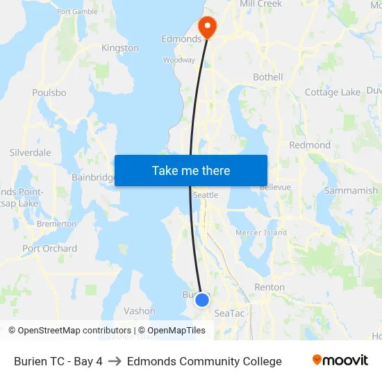 Burien TC - Bay 4 to Edmonds Community College map