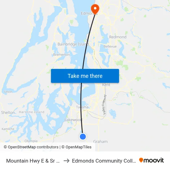 Mountain Hwy E & Sr 507 to Edmonds Community College map