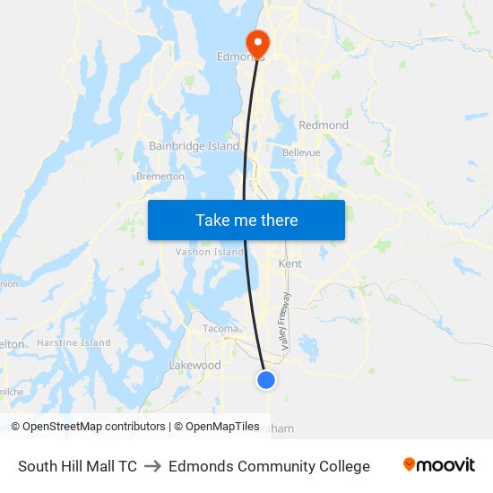 South Hill Mall TC to Edmonds Community College map