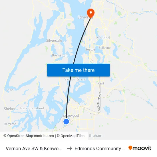 Vernon Ave SW & Kenwood Dr SW to Edmonds Community College map
