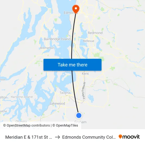 Meridian E & 171st St Ct E to Edmonds Community College map