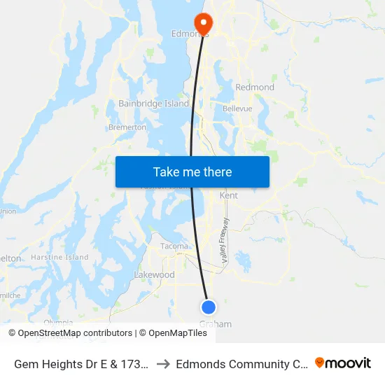 Gem Heights Dr E & 173rd St E to Edmonds Community College map