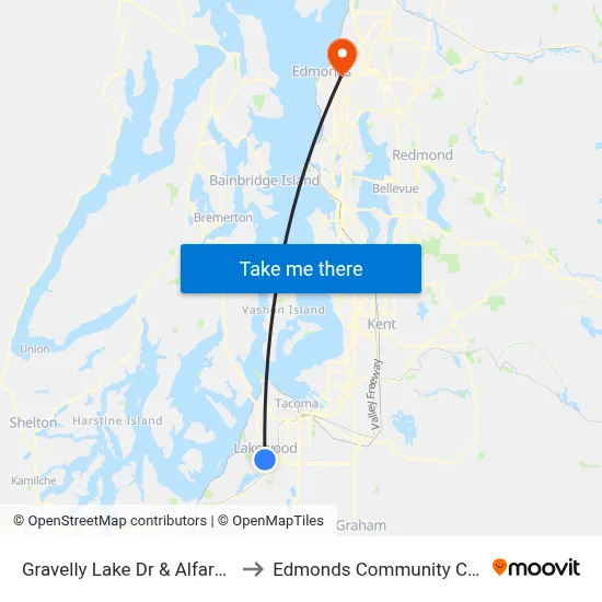 Gravelly Lake Dr & Alfaretta St to Edmonds Community College map