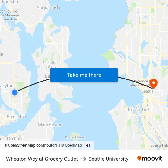 Wheaton Way at Grocery Outlet to Seattle University map