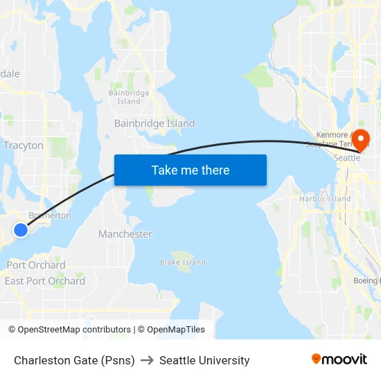 Charleston Gate (Psns) to Seattle University map