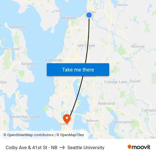 Colby Ave & 41st St - NB to Seattle University map
