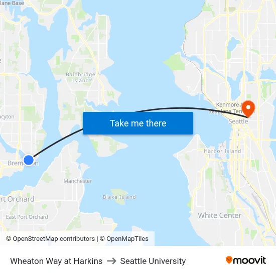 Wheaton Way at Harkins to Seattle University map