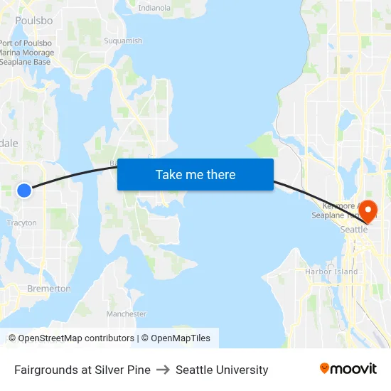 Fairgrounds at Silver Pine to Seattle University map
