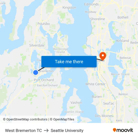 West Bremerton TC to Seattle University map