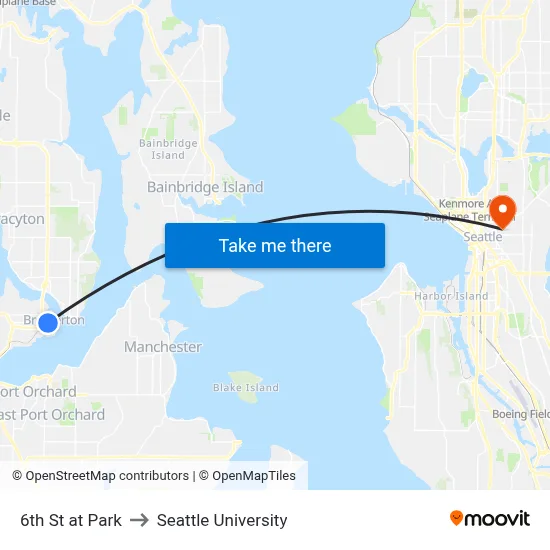 6th St at Park to Seattle University map
