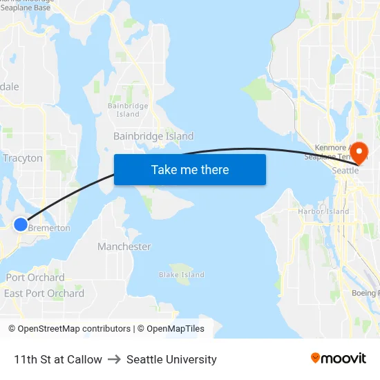 11th St at Callow to Seattle University map