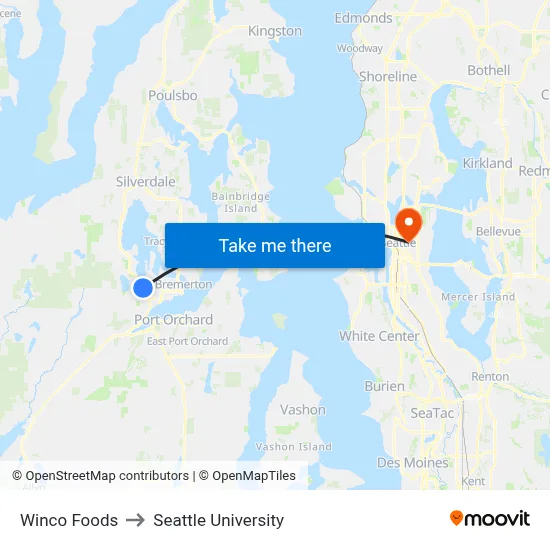 Winco Foods to Seattle University map